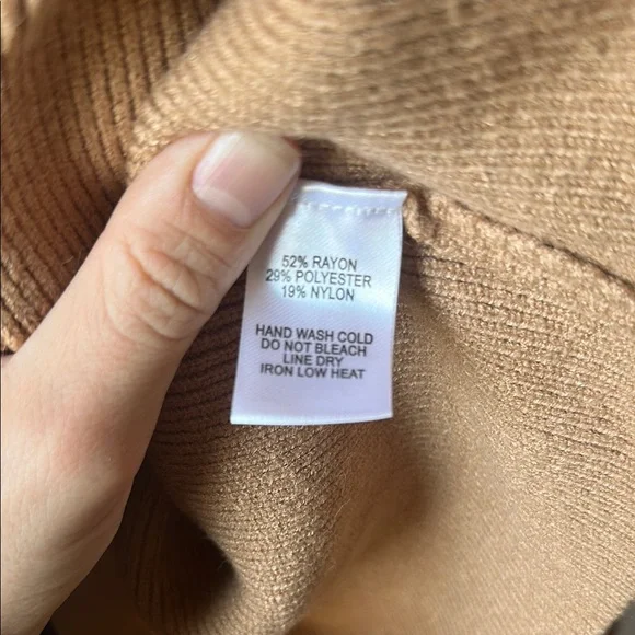 Lulus “Lets Cuddle Tan Cowel Neck Sweater” - Picture 8 of 8